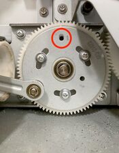 The air pump alignment hole is marked with an engraved 1.